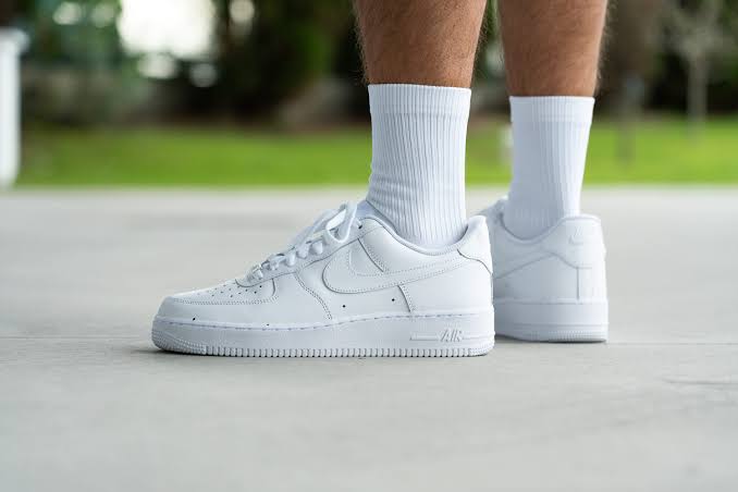 Customer wearing footwear