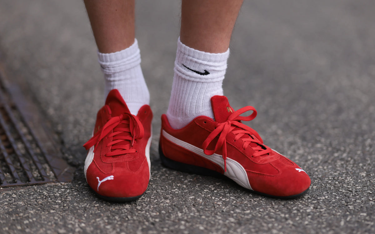 Customer wearing sneakers